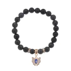 Браслет Бабочка (Свобода и Счастье) нат.камень Змеевик 8мм BS-CR-0179