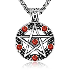 Амулет Звезда, d.2,75см, цвет красный AC256-02