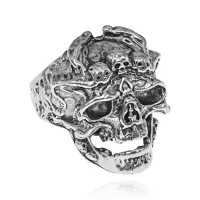 Безразмерное кольцо Череп, 25мм KL558