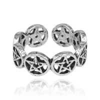 Безразмерное кольцо Пентаграмма, 7мм KL559