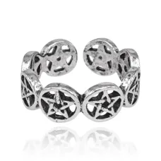 Безразмерное кольцо Пентаграмма, 7мм KL559
