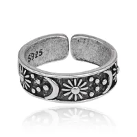 Безразмерное кольцо Солнце, луна и звезды, 6мм KL561