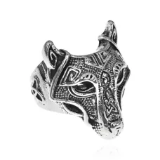 Безразмерное кольцо Волк, 25мм KL562