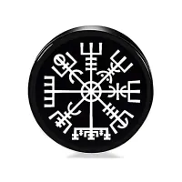 Серьга Компас Вегвизир, d.9мм, цвет черный SE305-06