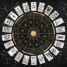 Скатерть для гадания Знаки Зодиака и карты Таро, 50х50см SK023