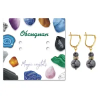 Серьги Снежный обсидиан SEB04-27