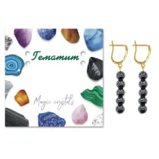 Серьги Гематит (не магнит.) SEB05-25