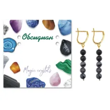 Серьги Снежный обсидиан SEB05-27