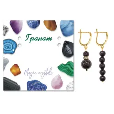 Асимметричные серьги Гранат SEB06-26