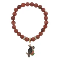 Браслет Ворон (интеллект и мудрость) синт.камень Корич. авантюрин 8мм BS-CR-0181