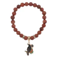 Браслет Ворон (интеллект и мудрость) синт.камень Корич. авантюрин 8мм BS-CR-0181