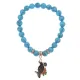 Браслет Ворон (интеллект и мудрость) синт.камень Бирюза 8мм BS-CR-0185