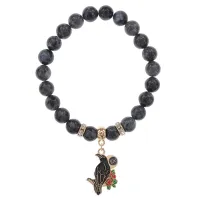 Браслет Ворон (интеллект и мудрость) нат.камень Лабрадор 8мм BS-CR-0188