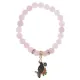 Браслет Ворон (интеллект и мудрость) нат.камень Розовый кварц 8мм BS-CR-0195