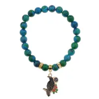 Браслет Ворон (интеллект и мудрость) синт.камень Хризоколла 8мм BS-CR-0201