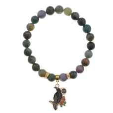 Браслет Ворон (Интеллект и Мудрость) нат.камень Яшма 8мм BS-CR-0205