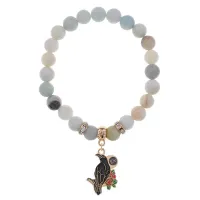 Браслет Ворон (Интеллект и Мудрость) нат.камень Амазонит 8мм BS-CR-0206