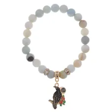 Браслет Ворон (Интеллект и Мудрость) нат.камень Амазонит 8мм BS-CR-0206