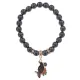 Браслет Ворон (интеллект и мудрость) синт.камень Гематит (не магнит.) 8мм BS-CR-0208
