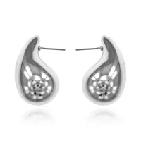 Серьги Капля, 3х1,5х1см, цвет серебряный SE308-02