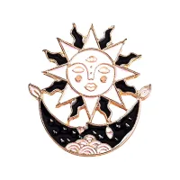 Значок Месяц и солнце, 3х2,5см ZN139