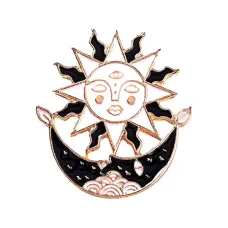 Значок Месяц и солнце, 3х2,5см ZN139