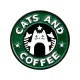 Значок Cats and coffee, d.3см ZN140