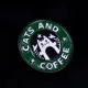 Значок Cats and coffee, d.3см ZN140