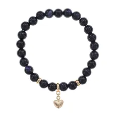 Браслет Сердце (Любовь и семейное счастье) синт.камень Синий авантюрин 8мм BS-CR-0662