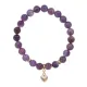Браслет Сердце (Любовь и семейное счастье) нат.камень Аметист 8мм BS-CR-0663