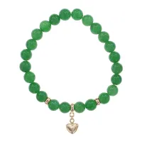 Браслет Сердце (Любовь и семейное счастье) нат.камень Нефрит 8мм BS-CR-0673