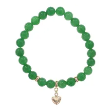 Браслет Сердце (Любовь и семейное счастье) нат.камень Нефрит 8мм BS-CR-0673