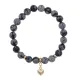 Браслет Сердце (любовь и семейное счастье) нат.камень Снежный обсидиан 8мм BS-CR-0674