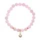Браслет Сердце (любовь и семейное счастье) нат.камень Розовый кварц 8мм BS-CR-0675