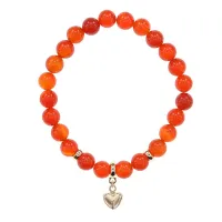 Браслет Сердце (Любовь и семейное счастье) нат.камень Сердолик 8мм BS-CR-0677