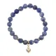Браслет Сердце (любовь и семейное счастье) нат.камень Содалит 8мм BS-CR-0678