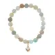 Браслет Сердце (Любовь и семейное счастье) нат.камень Амазонит 8мм BS-CR-0686