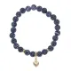 Браслет Сердце (Любовь и семейное счастье) нат.камень синий Африк. агат 8мм BS-CR-0687