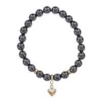 Браслет Сердце (Любовь и семейное счастье) синт.камень Гематит 8мм BS-CR-0688