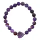 Браслет Сердце из нат.камня Аметист 8мм BS-SM-S-04