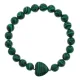 Браслет Сердце из синтетического камня Малахит 8мм BS-SM-S-12