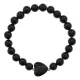 Браслет Сердце из нат.камня Черный агат 8мм BS-SM-S-23