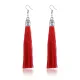 Серьги-кисточки, 7,5х1х1см, цвет красный SE306-02