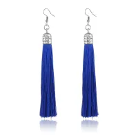 Серьги-кисточки, 7,5х1х1см, цвет синий SE306-04