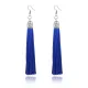 Серьги-кисточки, 7,5х1х1см, цвет синий SE306-04