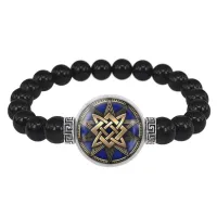 Браслет из черного агата Звезда Руси BSBA-093