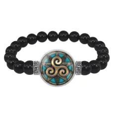 Браслет из черного агата Трискель BSBA-095