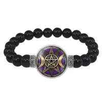 Браслет из черного агата Знак Богини BSBA-096