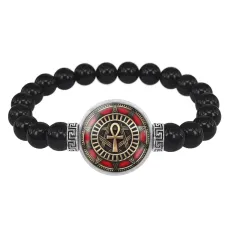 Браслет из черного агата Анкх BSBA-104