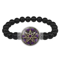 Браслет из черного агата Звезда магов BSBA-110